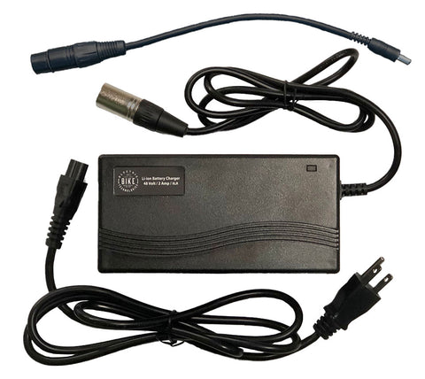 48v 2a XLR charger with a DC 5.5 x 2.1mm connector