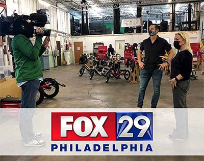 Giving Tuesday with Fox 29 and Jason Kraft of Electric Bike Technologies.