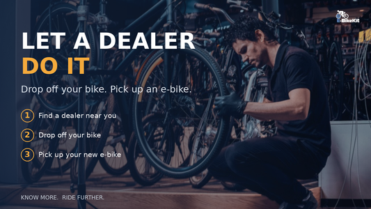Let a dealer install your E-BikeKit - bike shop banner